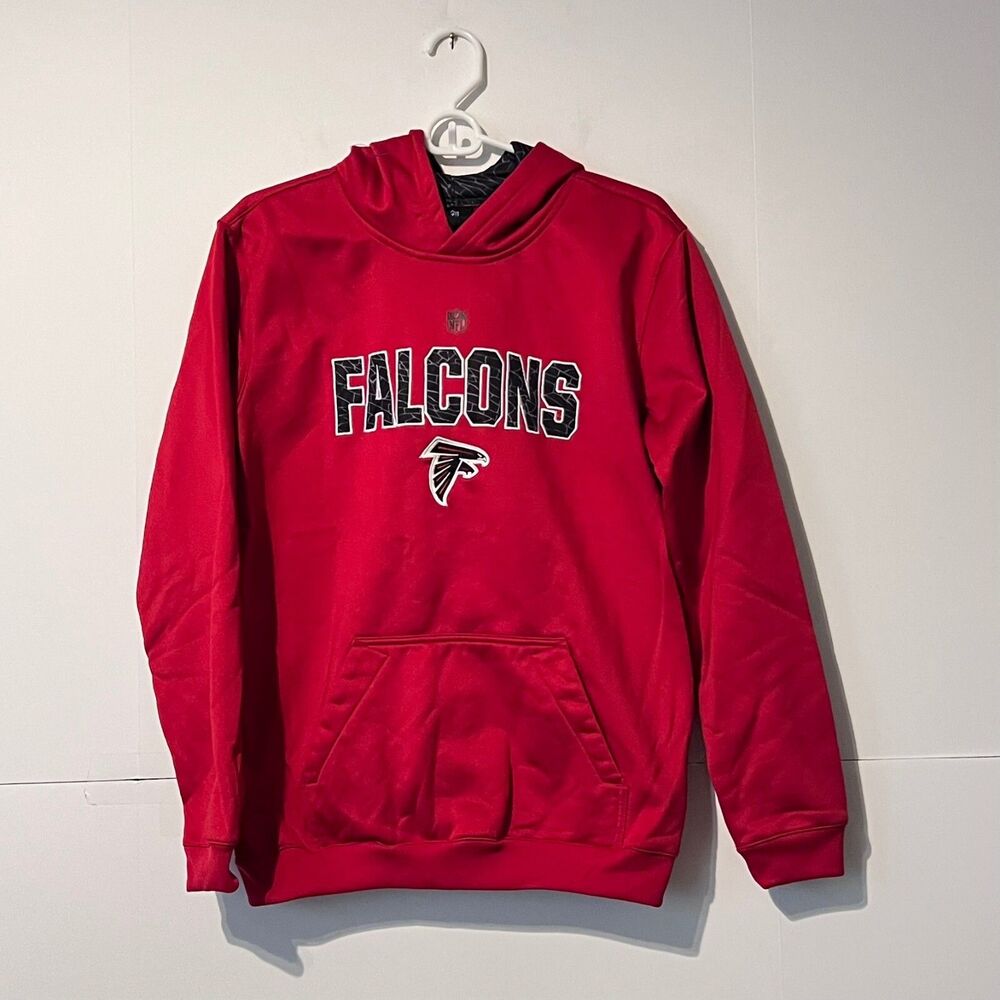 Nfl Boys Hoodie Size XL (18) Red Atlanta Falcons Embroidered Windbreaker